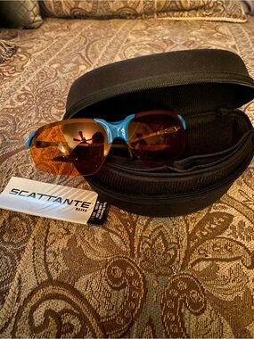 Men's Blue Frame Sunglasses with Brown Lenses